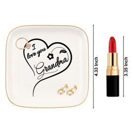 Gifts for Grandma - I Love Your Grandma, Ceramic Trinket Jewelry Dish Ring Holders Tray, Grandma's Birthday Gifts, Mother's Day Gifts, Thanksgiving Day Gifts, Christmas Gifts Valentine's Gifts