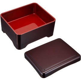 Mitani M14347-8 Yamanaka Lacquerware, Yamanaka Lacquerware, Una Heavy Box, Dishwasher Safe, Approx. 6.7 x 5.5 x 3.1 inches (17 x 14 x 8 cm), Square Shape, Made in Japan, Brown