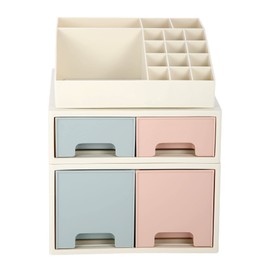 ROSELIFE Stationery Organizer Box, Cosmetic Storage Box, Pen/Pencil, Remote Control, Office Supplies, Business Card Holder, Free Combination, [TAD-10] w/ 4 Drawers + 16 Slots