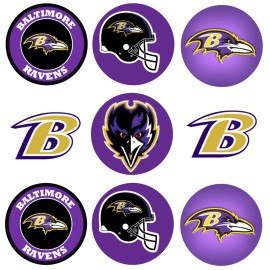 Unbranded Baltimore Ravens Edible Image Toppers. Edible Round Pre Cut Stickers. - 15 circles 2.0"