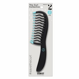 Conair, Wavy Hair Comb Black & Blue