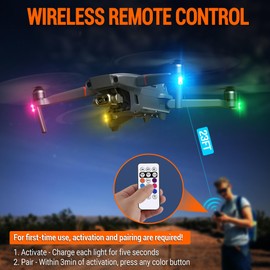 MNJ Motor Wireless LED Strobe Lights Remote Control, 8 Colors USB Charing Waterproof Anti-Collision Flashing Emergency Warning Lights for Car Motorcycle Drone Aircraft Bike 12PCS