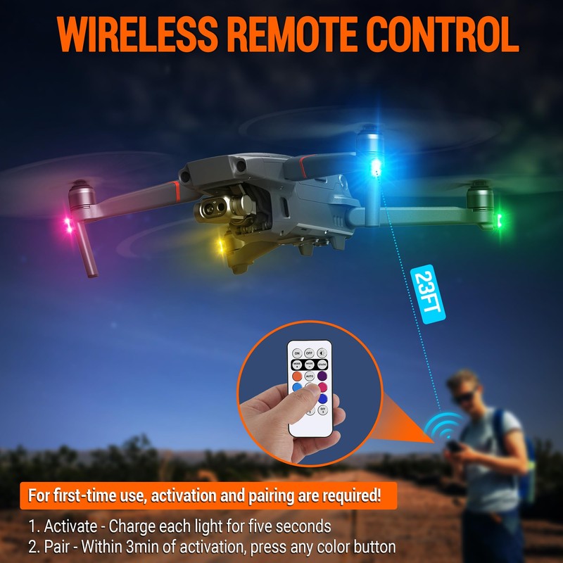 MNJ Motor Wireless LED Strobe Lights Remote Control, 8 Colors