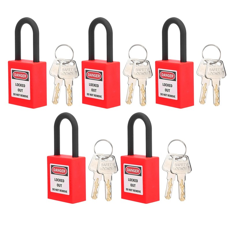 5 Sätze Lockout Schloss, Lockout Vorhängeschloss Lockout Tagout Schlösser Sicherheitsschloss