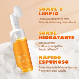 Leche Limpiadora Facial 2 Botellas, Limpiador Facial De Cúrcuma Es Adecuado Para Todo Tipo De Piel, Limpiador Facial Espumoso Iluminador Que Puede Limpiar e Hidratar Profundamente (100ML/Botella)