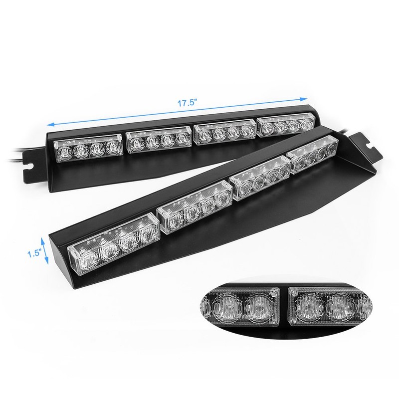 32LED 32W LED Lightbar Visor Light Windshield Emergency Hazard Warning