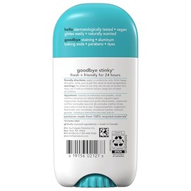 hello Activated Charcoal Fresh and Clean Deodorant for Women + Men, Aluminum Free, Baking Soda Free, Parabens Free, 24 Hour Odor Protection, 2.6 Ounce, 2 Pack