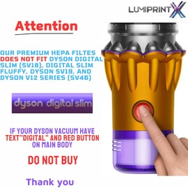 Dyson V11 Filter, 2-Pack Premium True HEPA Replacement Filters for Dyson V11, V11 Animal, V11 Completed/Absolute, Dyson-V15, V15 Filter, V15 Absolute/Submarine with Trigger Clamp, Part no. 970013-02
