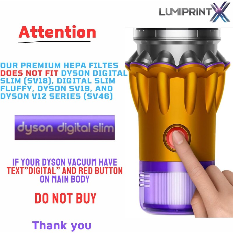 Dyson V11 Filter, 2-Pack Premium True HEPA Replacement Filters for