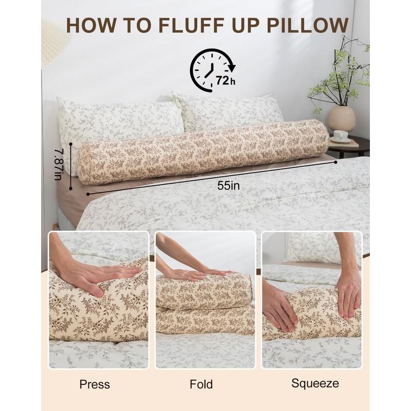 Roseyat 55 Inch Long Body Pillow for Adults – Firm