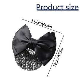 Pack of 2 Hair Bun Bowknot Hair Clip Hair Net Bun Bowknot Hair Net Elastic Mesh Hair Clip Bun Cover Bow Hair Net for Nurse Bench Worker Air Stewardess