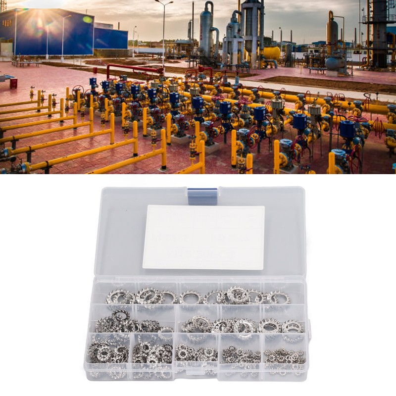 300Pcs External Tooth Star Lock Washer Stainless Steel Starlock Washer
