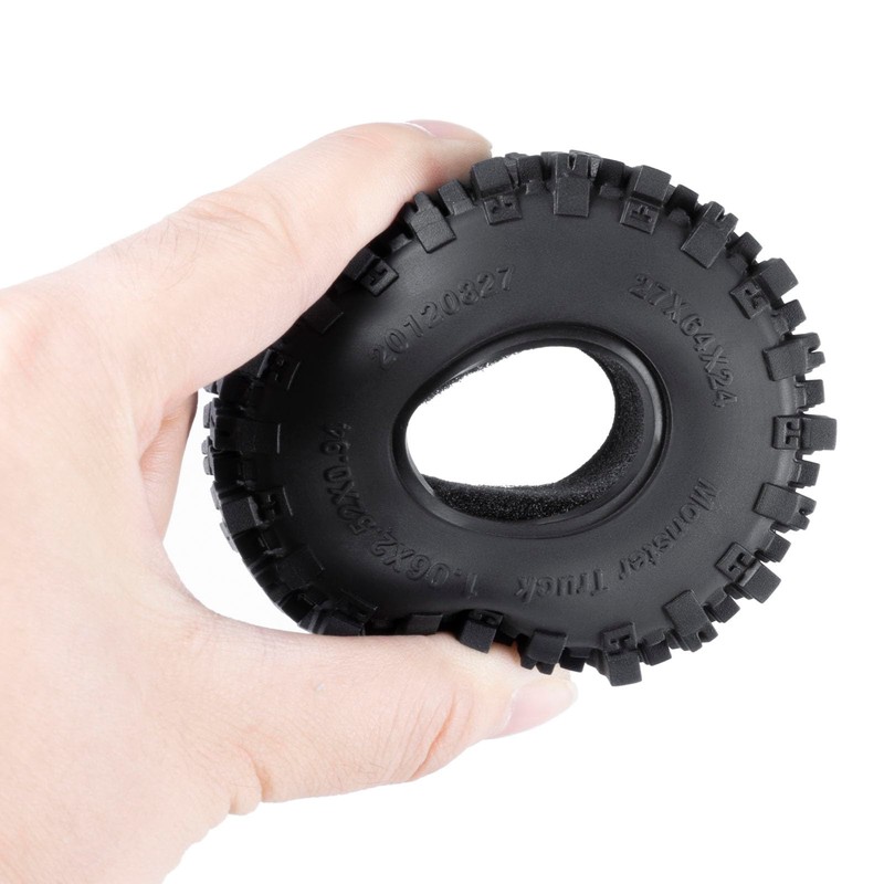 JGGZONE 4Pcs 1.1" RC Rubber Crawler Mud Terrain Tires Super