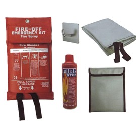 Emergency Fire Safety Kit, 5-Piece Set with Fire Blanket, Fire Spray, Fireproof Bag, Wall Hook, and Storage Pouch for Home, Car, Outdoor, and Camping Protection