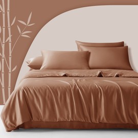 Fittia Lyocell Bamboo Cushion Cover Bamboo Fibre Pillowcase Silky Soft Cooling Breathable with Concealed Zip Autumn Orange 40 x 80 cm Set of 2