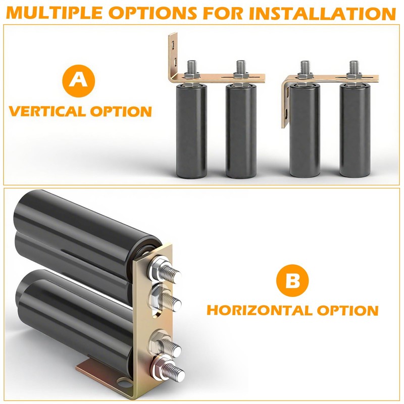 6" Gate Roller Guide with L-Bracket – Heavy-Duty Adjustable Sliding