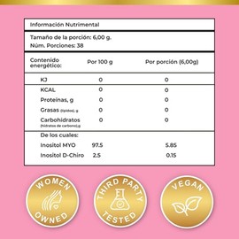 Bikini Burn Inositol Ovatol 2X | En polvo con 6g por porción | Myo-Inositol y D-Chiro puros en Radio 40:1 Mezcla Optima | Suplemento Hormonal Para Muj