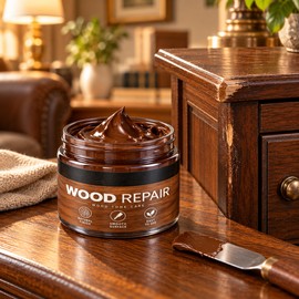 Wood Repair Paste for Furniture & Floors – 6 Color Options for Touching Up Scratches, Chips and Everyday Wood Surface Wear