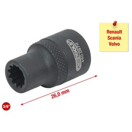 KS Tools 460.0970 Brake Caliper Socket for Renault/Scania / Volvo 11-Sided