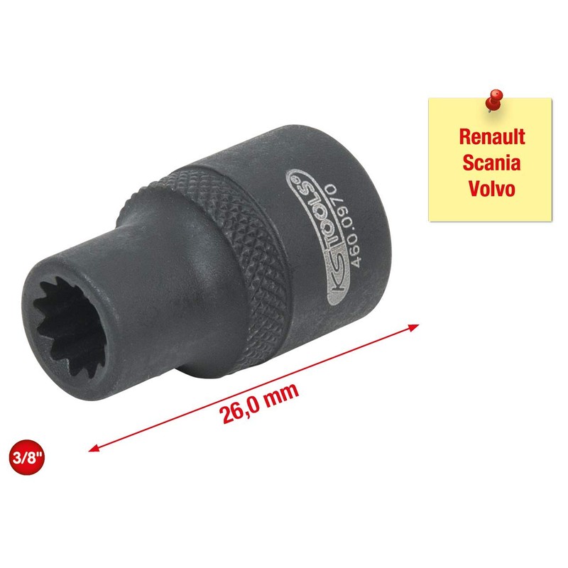KS Tools 460.0970 Brake Caliper Socket for Renault/Scania / Volvo