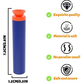 EKIND 100 Pcs Blue Nerf Compatible Darts Premium Quality Soft Bullet Ammo
