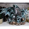 Family Set of Midnight Storm Dragon Statue 8" Height Fantasy