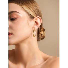 Gold Hoop Earrings for Women Mom 925 Sterling Silver Bling Circle Round Diamond Moissanite Earrings 30mm