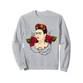Frida Kahlo Art Portrait — Floral Mexican Icon Design Sweatshirt