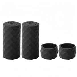 SUKOUSRAM Bicycle Handlebar Tape Fixed Sleeve Cover Set Non-Slip Soft Silicone Lightweight and Wear-Resistant Bar End Fixed Tape Sleeves, 5 Colors Available (Black)