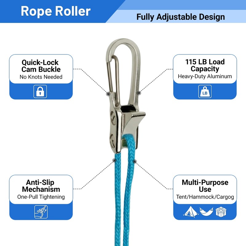 Rope Tightening Tool & Tensioner, 8 Pack Stainless Steel Cord