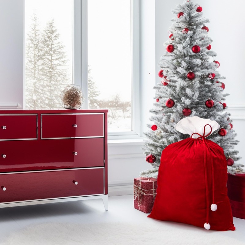 com-four® Velvet Christmas Sack - Gift Sack