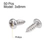 sourcing map 3x8mm Self Tapping Screws Phillips Pan Head Screw