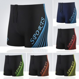 A469 Men's Plus Size Anti-Embarrassment Swim Trunks 2023 New Popular Boxer Swimwear Spa 4XL [Recommended 72.50 Kg-90.00 Kg]/Lake Blue 10ea