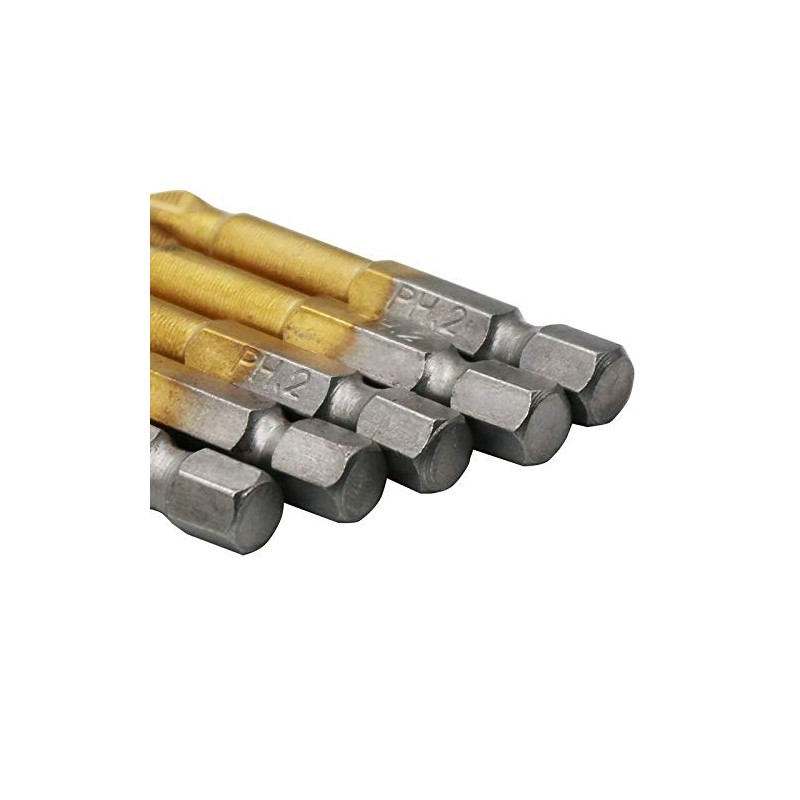 SUPERTOOL Impact Driver Bit Set 5PCS 1/4" Screwdriver Bits Magnetic