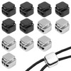 Gosknor 12pcs Heavy Duty Cord Locks, Double Hole Metal Press