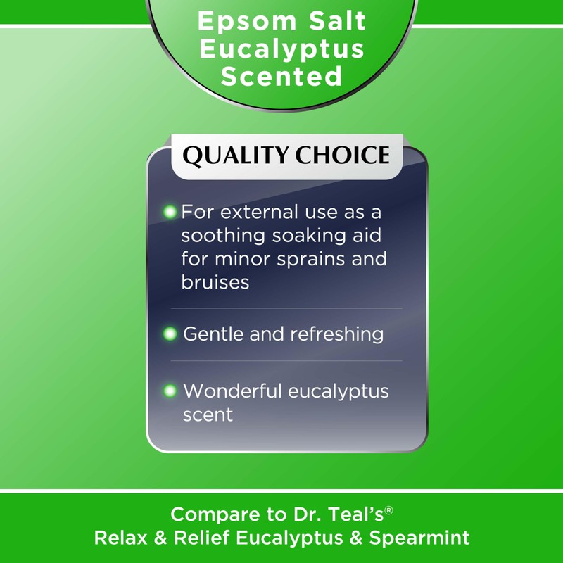 Quality Choice Eucalyptus Epsom Salt, Soaking Solution for Aches, Pains,