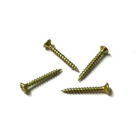 Pack of 100 Mini Chipboard Screws (Countersunk Head with PZ Phillips Head) Yellow Galvanised Steel 2 x 10 mm for Model Making or Restoration