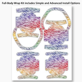 DesignSkinz - Skin Decal Protective Scratch Resistant Vinyl Wrap - Compatible with AirPods Max Headphones - Colorful Vector Zebra Animal Print