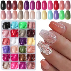 LoveoOurHome 576pc Coffin Press on Nails Short Fake Nails with Glue Tab, Short Acrylic Nails Press on Nail Coffin Glue on Nail Colored Full Cover Ballerina Artificial False Fingernail for Women Girls