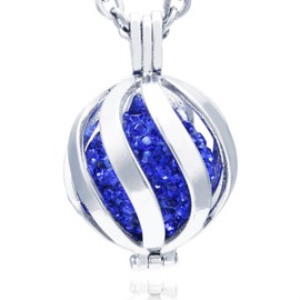 Morella women’s guardian angel necklace stainless steel 70 cm with pendant spiral and melody ball zirconia in jewellery bag., Stainless Steel