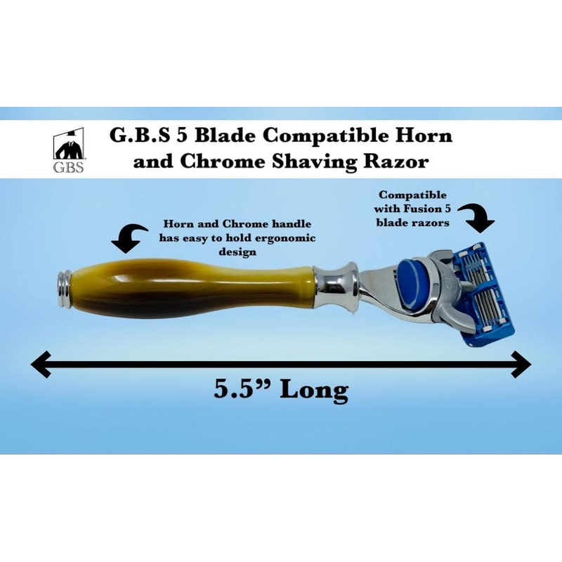 5 Blade Horn Razor with Chrome -- From GBS