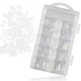 OKAWASI Nail Tips for Kids, Set of 100, 10 Sizes, Clear, DIY Nail Supplies, Short