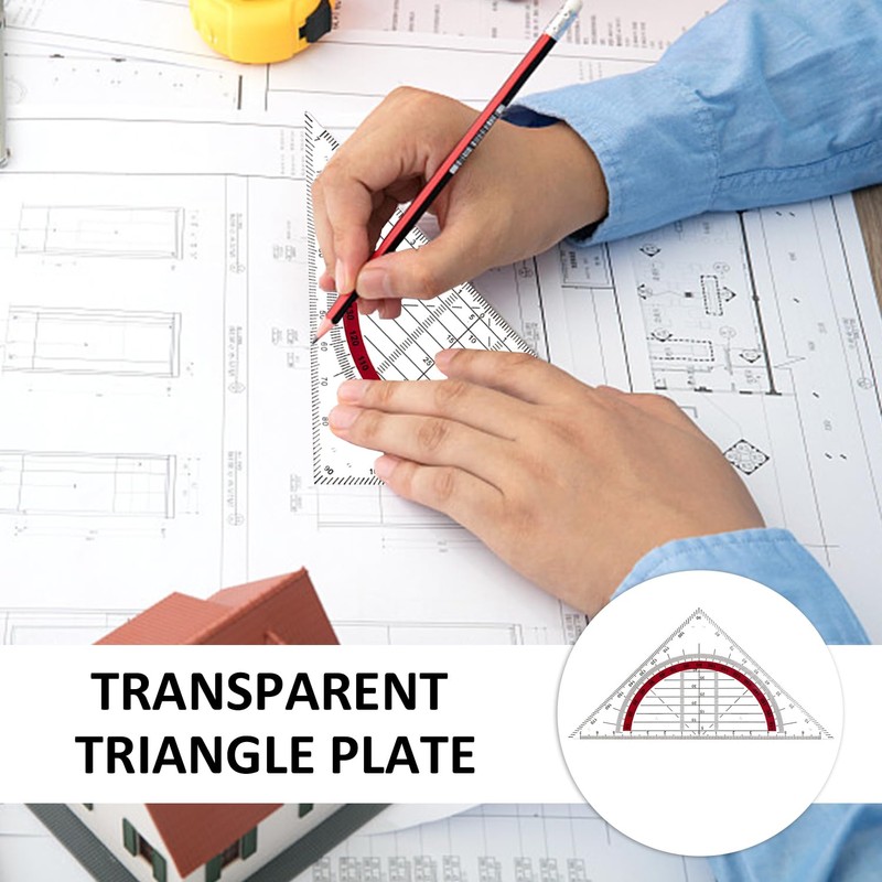 6-Piece Triangle Ruler, Triangle Ruler With Handle, Drawing Measuring Ruler,