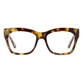 Peepers by PeeperSpecs Women's Shine On Square Blue Light Blocking Reading Glasses, Tortoise, 53 + 1.5