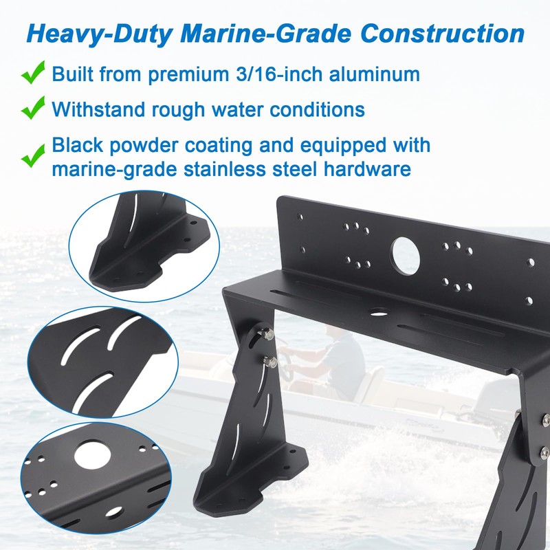 AUTOVIC Universal Adjustable Dual Fish Finder Graph Mount for Boats