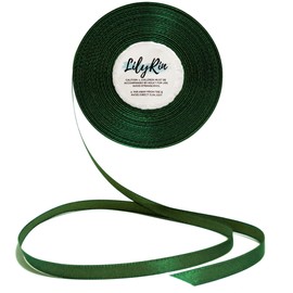 Dark Green Ribbon 1/4 Inches 36 Yards Satin Roll Perfect for Scrapbooking, Art, Wedding, Wreath, Baby Shower, Packing Birthday, Wrapping Christmas Gifts