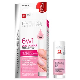 Eveline Cosmetics Nail Therapy Professional Konzentrierter 6-in-1-Farbnagel-Conditioner, 5 ml, Shimmer Pink