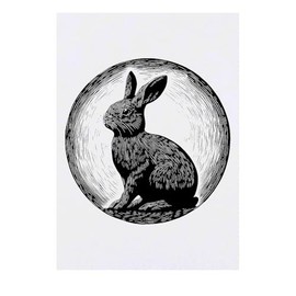 'Rabbit Sitting' Temporary Tattoo - Water Resistant, Skin-Safe, Non-Toxic Transfer (TO00079127)