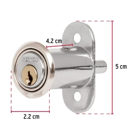 Hermex CM-20C, Cerradura para mueble tipo botón, modelo 20, acabado en cromo