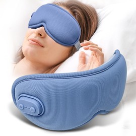 Cordless Heated Eye Mask with Heat and Vibration,Light Blocking 3D Sleeping Eye Mask,Portable Rechargeable Sleep Mask,Relax Eye Strain for Men Women